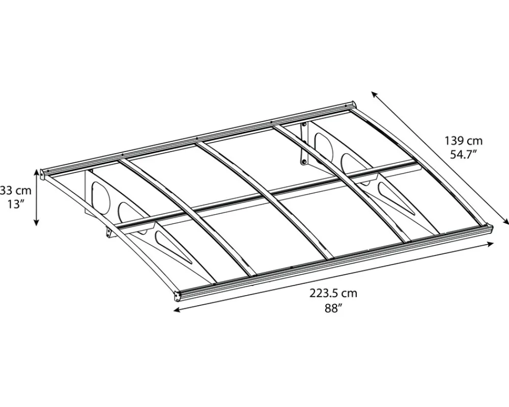 - Canopia | Bordeaux 2.2x1.4 Vordach Haustür Vordach glas klar Pultvordach ^ PALRAM Discount