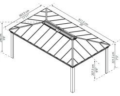 PALRAM - Canopia | Dallas 4.3 X 6.1 Gartenpavillon, anthrazit Outlet