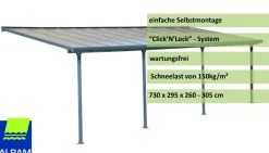 Canopia Feria Terrassenüberdachung anthrazit 730x295x260-305 cm (LxBxH) ^ PALRAM