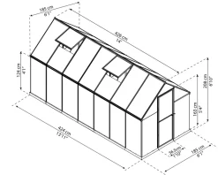 Canopia Palram - | Mythos 4.3 x 1.9 Gewächshaus, silber, Stegplatten Discount