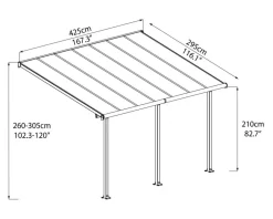 - Canopia Olympia Terrassenüberdachung anthrazit 425x295x305 cm ^ PALRAM New