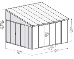 PALRAM - Canopia  SanRemo Wintergarten, weiß in cm 425x382x310 (LxBxH) Discount