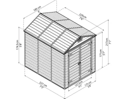 PALRAM - Canopia Skylight Gerätehaus, anthrazit ca.185,5x217x230,5 cm BxHxT New