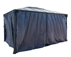 PALRAM Canopia Vorhangset für Martinique  Pavillon, anthrazit 217x401 in cm (HxL) New