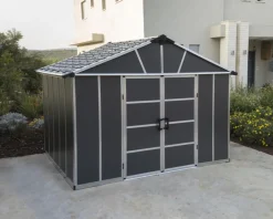 - Canopia |Yukon 3.3 x 2.7 Gerätehaus, anthrazit ^ PALRAM