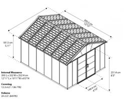 Canopia Palram - |Yukon 3.3 x 4 Gerätehaus, anthrazit Online