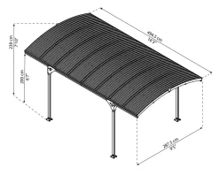 PALRAM Carport Atlas 5000 inkl. Befestigungskit Outlet