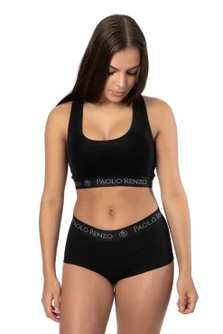 ® Damen Baumwoll Panty SPORT LINE 3 Paar - Größe M - Schwarz ^ Paolo Renzo Sale