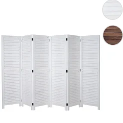 MCW Paravent -C30, Raumteiler Trennwand Sichtschutz, Shabby-Look Vintage, 170x243cm ~ weiß Sale