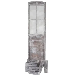 Paravent -M66, Raumteiler Trennwand Sichtschutz, Pflanzkörbe 4 Paneele, Shabby-Look 170x180x22cm, braun-grau ^ MCW Sale
