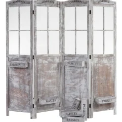 Paravent -M66, Raumteiler Trennwand Sichtschutz, Pflanzkörbe 4 Paneele, Shabby-Look 170x180x22cm, braun-grau ^ MCW Sale