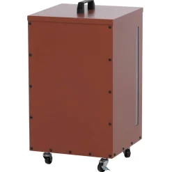 Pelletbehälter -Q30, Pelletbox, Aufbewahrungsbox für z.B. Tierfutter, Sichtfenster Rollen 62x36x36cm ~ kupferfarben ^ MCW Online