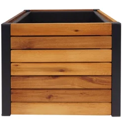 MCW Pflanzkasten -L23, Hochbeet Blumenkasten, Outdoor Akazie Holz MVG-zertifiziert Aluminium ~ 32x34x34cm braun Hot