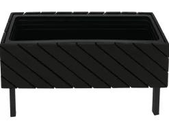 MCW Pflanzkasten MVG-P87, Blumen-/Pflanzkübel Blumenkasten, In-/Outdoor Akazie Holz MVG-zertifiziert 36x62x22cm ~ schwarz Discount
