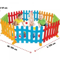 Spielzaun, Plastikzaun, Laufgitter 06192, 8 Elemente 68 x 44 x 3 cm ^ Pilsan Best