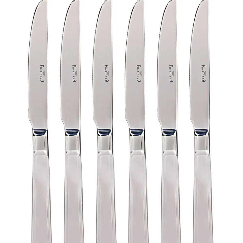 Steakmesser geschmiedet Wellenschliff Edelstahl 18/10 Leonardo 6 tlg. ^ Pintinox Hot