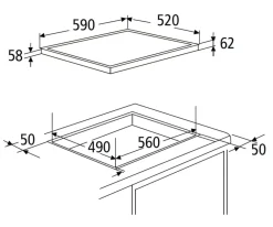 PKM Induktionskochfeld KHIF4 G-2 60cm autark Touch rahmenlos Glaskeramik New
