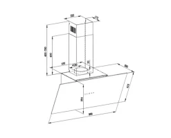 PKM Kopffreihaube S33-90A+BTH - 90cm, schwarz, Touch-Control, Dunstabzugshaube Outlet