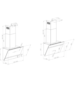 Kopffreihaube S20-60AWTH - 60cm, weiß, Touch-Control, LED, Dunstabzugshaube ^ PKM