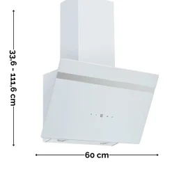 Kopffreihaube S20-60AWTH - 60cm, weiß, Touch-Control, LED, Dunstabzugshaube ^ PKM
