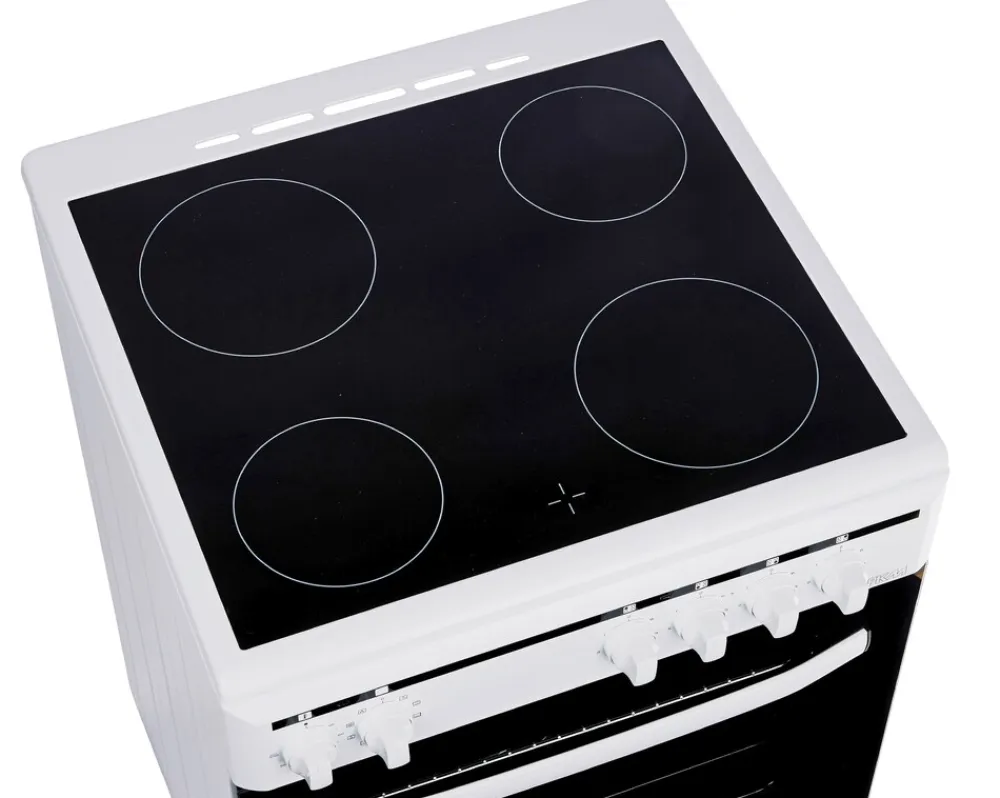 PKM Standherd Elektro EH 4-60 GK6 - Weiss; Standherd 60 cm, EEK: A ;4 Kochzonen, Grill, Umluft, Heißluft, 6 Backofenfunktionen Discount