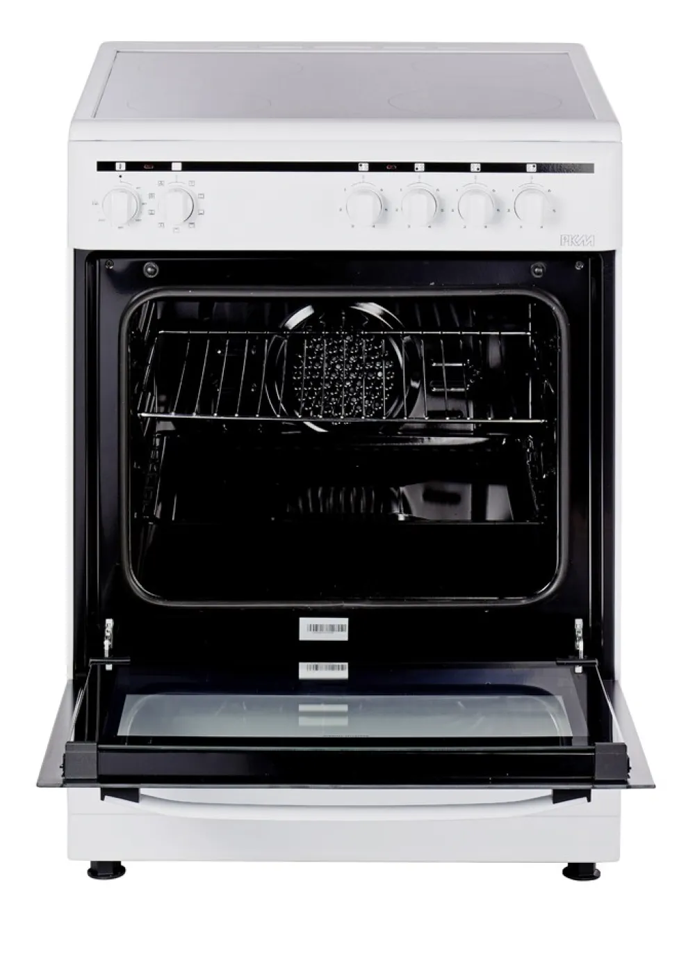 PKM Standherd Elektro EH 4-60 GK6 - Weiss; Standherd 60 cm, EEK: A ;4 Kochzonen, Grill, Umluft, Heißluft, 6 Backofenfunktionen Discount