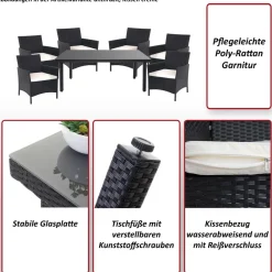 Poly-Rattan-Garnitur Hamar, Gartenmöbel Balkon-Set Sitzgarnitur ~ grau, Kissen creme ^ MCW Sale