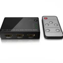 Primewire Audio / Video Matrix-Switch, 3-Port UHD HDMI Switch / Verteiler inkl. Fernbedienung, 4K, 3D, CEC Outlet