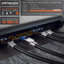 Primewire Patchkabel CAT 8 - Gigabit Ethernet LAN Kabel - 40 Gbit/s - S/FTP PIMF Schirmung - Netzwerkkabel - 30m Discount