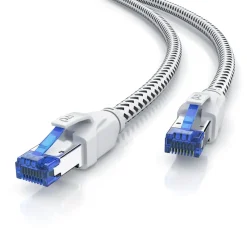 Patchkabel CAT 8 mit Baumwollummantelung - Gigabit Ethernet LAN Kabel - 40 Gbit/s - S/FTP PIMF Schirmung - Netzwerkkabel - 7,5m ^ Primewire New