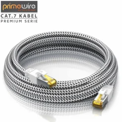 Patchkabel CAT 7 Rohkabel mit Baumwollummantelung  - Gigabit Ethernet LAN Kabel - 10 Gbit/s - S/FTP PIMF Schirmung - Netzwerkkabel - 0,25m ^ Primewire Sale
