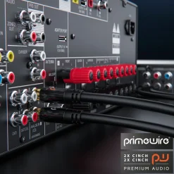 Primewire Stereo-Cinch Audio-Kabel, RCA, HiFi Audio-Kabel mehrfach geschirmt, 2x Cinch auf 2x Cinch - 7,5m Sale