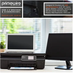 Primewire USB 2.0 Drucker / Scanner Kabel mit Nylonmantel - 1m Best