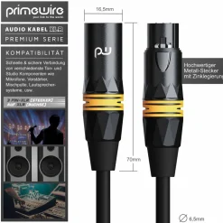 XLR Audio Kabel, XLR Stecker zu Buchse, NF-Audiokabel - 5m ^ Primewire Hot
