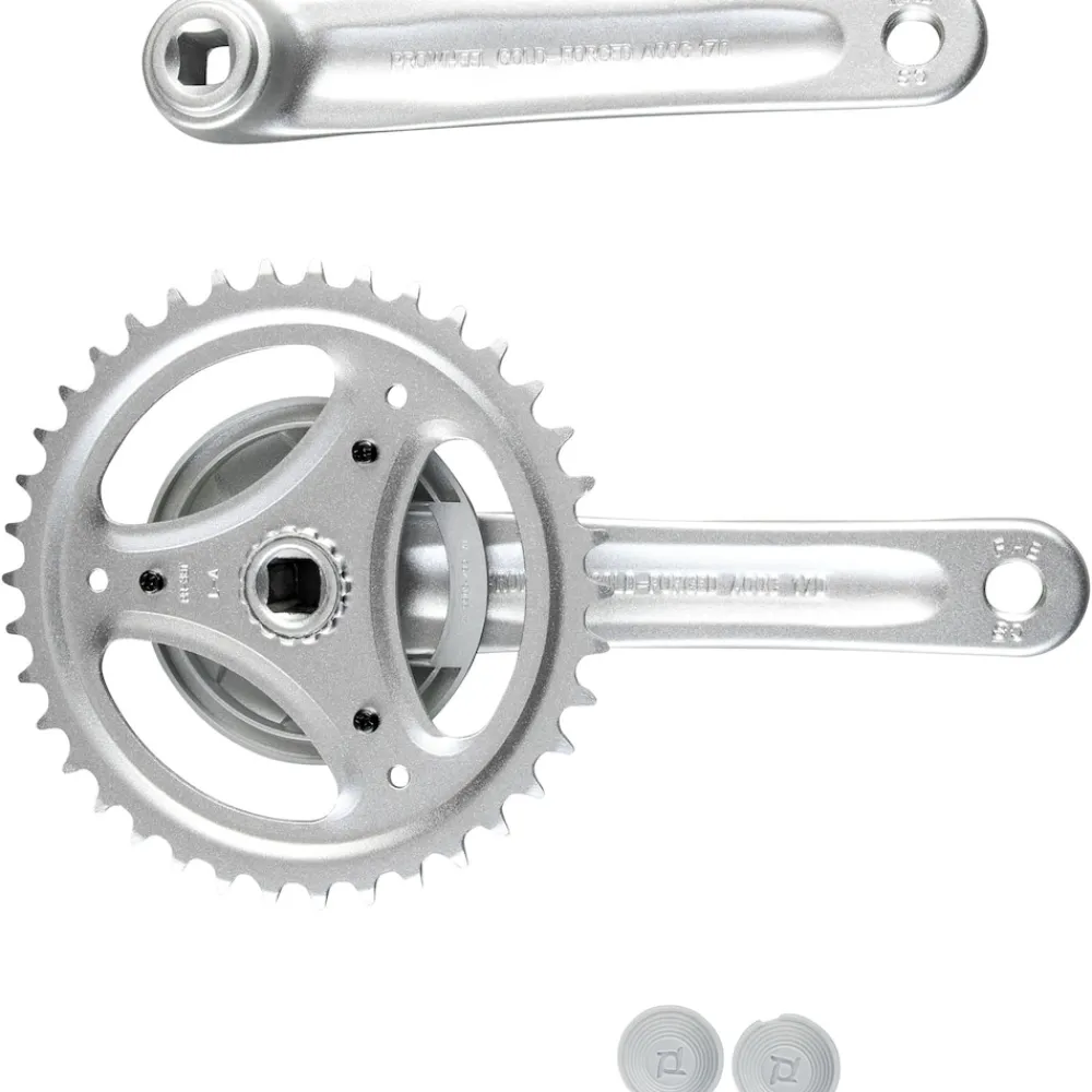Prowheel Fahrrad Kurbel einfach Kurbelgarnitur 170 mm Fahrradkurbel 38 Zähne Vierkant E Bike schwarz