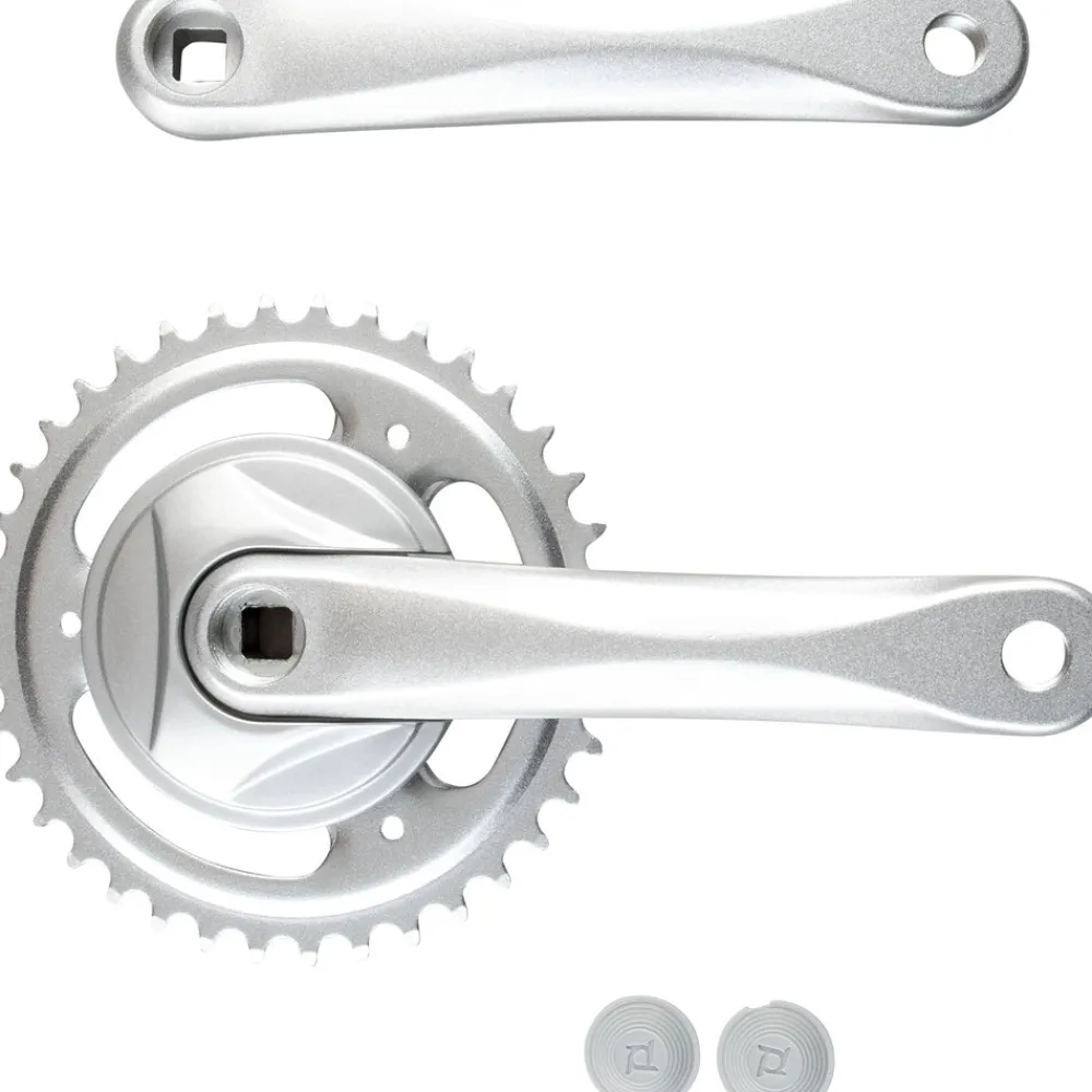 Prowheel Fahrrad Kurbel einfach Kurbelgarnitur 170 mm Fahrradkurbel 38 Zähne Vierkant E Bike schwarz