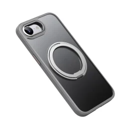 ür Apple iPhone 17e / 16e  Frosted 360 Ring MagSafe TPU + PC Case Grau ^ Wigento