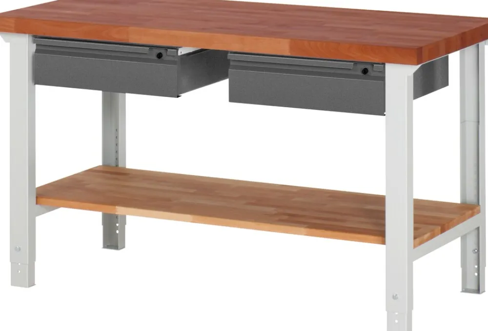 RAU Werkbank mit verstellbarer Arbeitshöhe und 2 Schubladen - versch. Größen Outlet