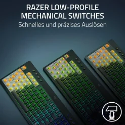 BlackWidow V4 Low-profile Tenkeyless HyperSpeed (Orange Switch), Schwarz (FUNK, Bluetooth, USB-C, Taktil, DE-Layout) ^ Razer Hot