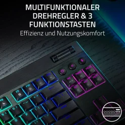 BlackWidow V4 Low-profile Tenkeyless HyperSpeed (Orange Switch), Schwarz (FUNK, Bluetooth, USB-C, Taktil, DE-Layout) ^ Razer Hot