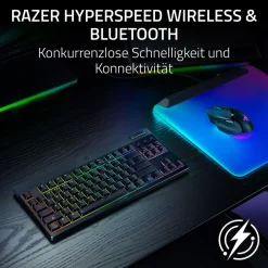 BlackWidow V4 Low-profile Tenkeyless HyperSpeed (Orange Switch), Schwarz (FUNK, Bluetooth, USB-C, Taktil, DE-Layout) ^ Razer Hot