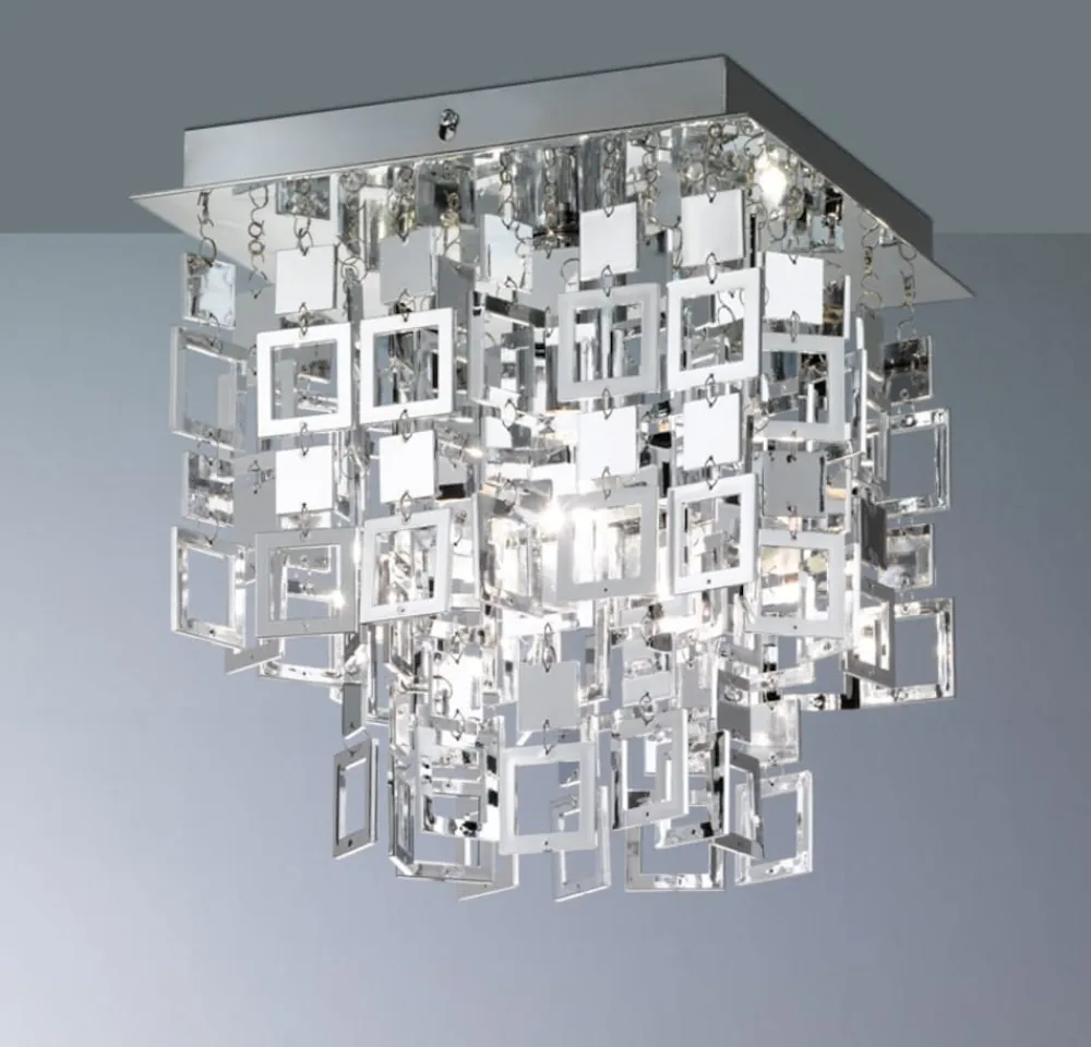 Deckenleuchte RL150, Deckenlampe, chrom 24x24cm ^ Reality Trio Sale
