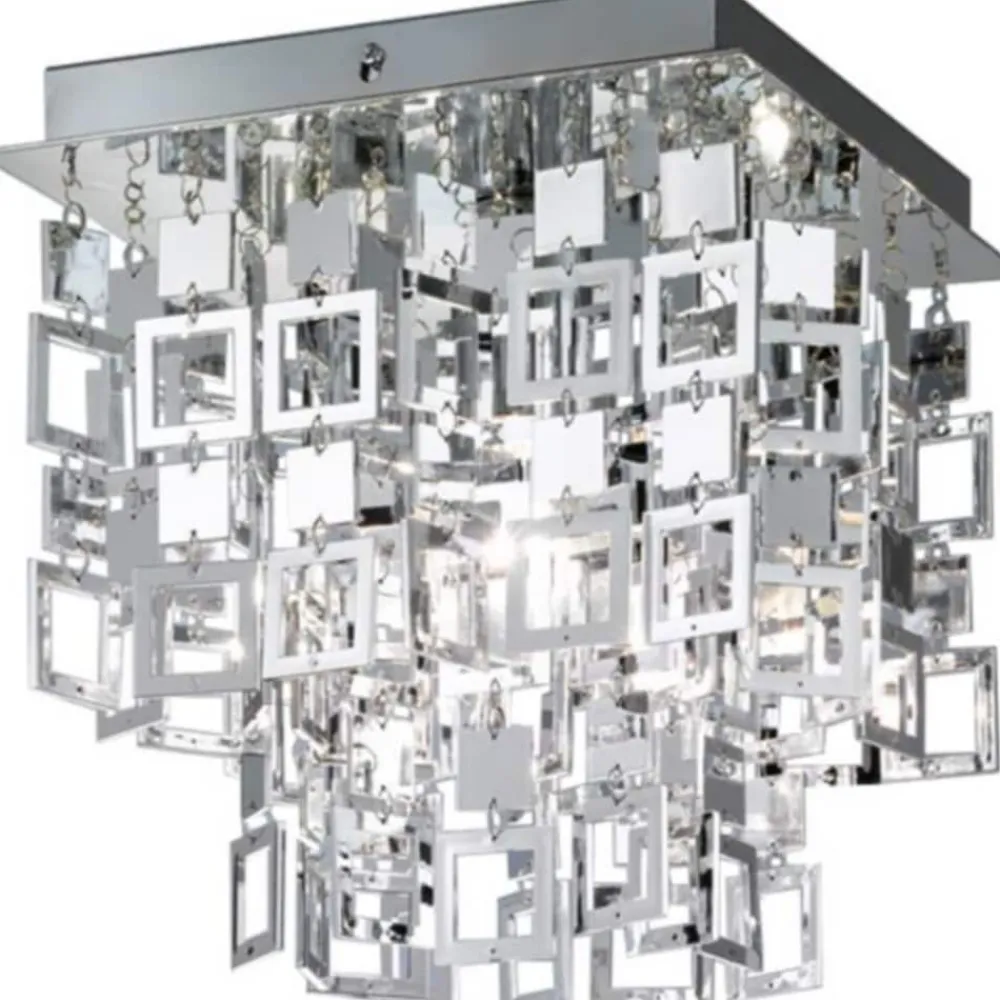 Deckenleuchte RL150, Deckenlampe, chrom 24x24cm ^ Reality Trio Sale