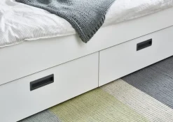 Funktionsbett Bianca 90 x 200 auf 180 x 200 cm ausziehbar, Ausf. Spanplatte weiß Dekor ^ Relita Clearance