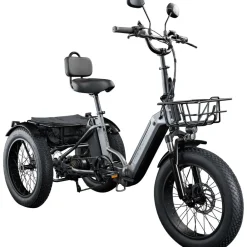 REMINGTON-Fahrrad Remington R100 E Bike Elektro Dreirad 20 Zoll Elektrodreirad mit 2 Akkus bis 120 km Pedelec City mit tiefem Einstieg klappbar schwarz/grau Best