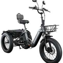 REMINGTON-Fahrrad Remington R100 E Bike Elektro Dreirad 20 Zoll Elektrodreirad mit 2 Akkus bis 120 km Pedelec City mit tiefem Einstieg klappbar schwarz/grau Best