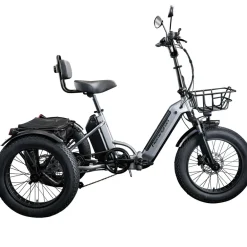REMINGTON-Fahrrad Remington R100 E Bike Elektro Dreirad 20 Zoll Elektrodreirad mit 2 Akkus bis 120 km Pedelec City mit tiefem Einstieg klappbar schwarz/grau Best