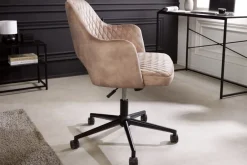 Bürostuhl PARIS - Samt schwarz Armlehnen Drehstuhl Höhenverstellbar ^ riess-ambiente Discount