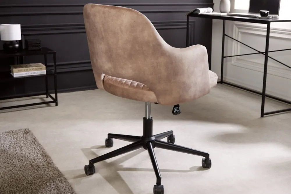 Bürostuhl PARIS - Samt schwarz Armlehnen Drehstuhl Höhenverstellbar ^ riess-ambiente Discount