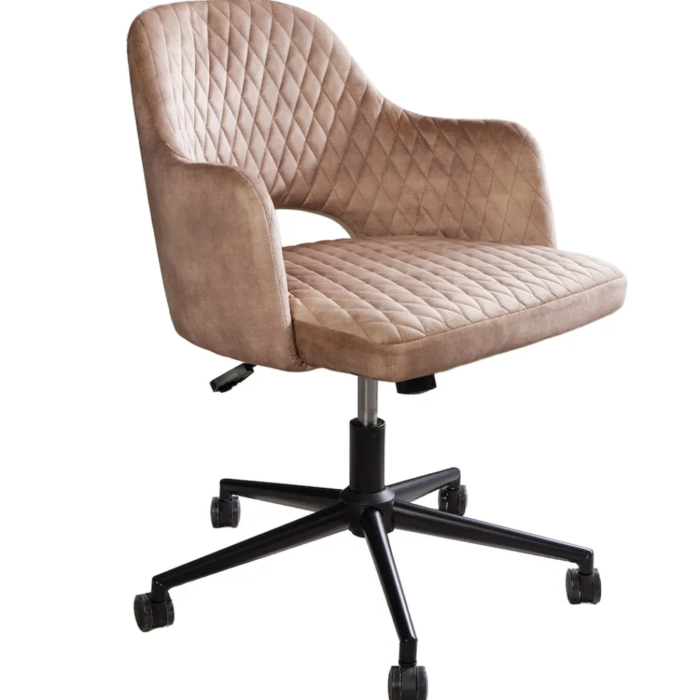 Bürostuhl PARIS - Samt schwarz Armlehnen Drehstuhl Höhenverstellbar ^ riess-ambiente Discount